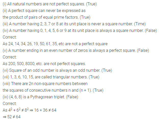 ML Aggarwal Class 8 Solutions for ICSE Maths Chapter 3 Squares and Square Roots Objective Type Questions 2