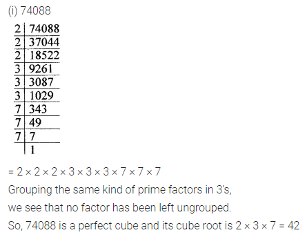ML Aggarwal Class 8 Solutions for ICSE Maths Chapter 4 Cubes and Cube Roots Check Your Progress 1