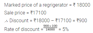 ML Aggarwal Class 8 Solutions for ICSE Maths Chapter 7 Percentage Check Your Progress 11
