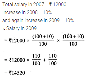 ML Aggarwal Class 8 Solutions for ICSE Maths Chapter 7 Percentage Check Your Progress 7