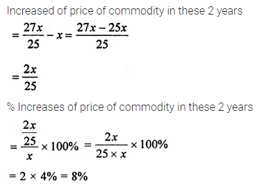 ML Aggarwal Class 8 Solutions for ICSE Maths Chapter 7 Percentage Check Your Progress 9