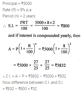 ML Aggarwal Class 8 Solutions for ICSE Maths Chapter 8 Simple and Compound Interest Check Your Progress 3