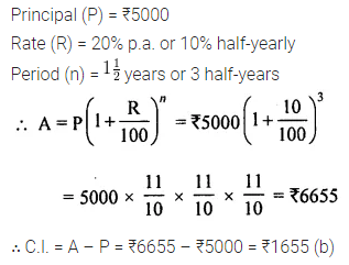 ML Aggarwal Class 8 Solutions for ICSE Maths Chapter 8 Simple and Compound Interest Objective Type Questions 4