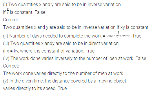 ML Aggarwal Class 8 Solutions for ICSE Maths Chapter 9 Direct and Inverse Variation Objective Type Questions 2