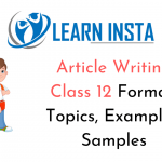Article Writing Class 12