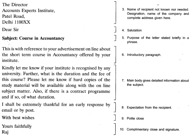 Business Letter Writing Class 11 Format, Topics, Sample 2