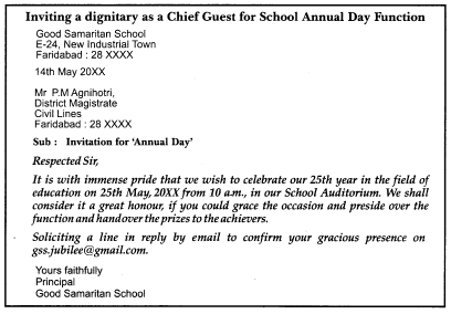 Invitation and Replies Class 12 Format, Examples 6