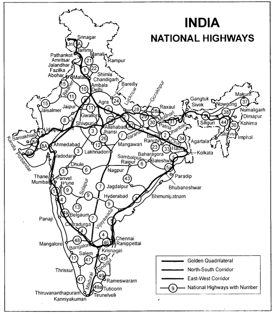 Class 10 Geography Chapter 7 Extra Questions and Answers Lifelines of National Economy 1