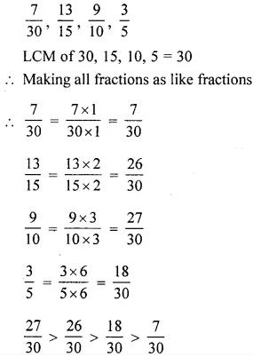 ML Aggarwal Class 6 Solutions for ICSE Maths Chapter 6 Fractions Check Your Progress 10