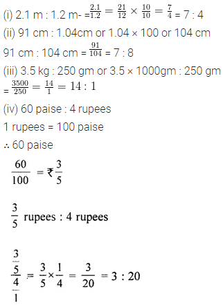 ML Aggarwal Class 6 Solutions for ICSE Maths Chapter 8 Ratio and Proportion Ex 8.1 4