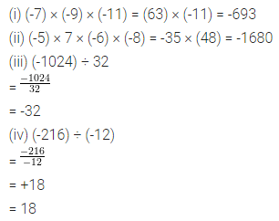 ML Aggarwal Class 7 Solutions for ICSE Maths Chapter 1 Integers Check Your Progress 1