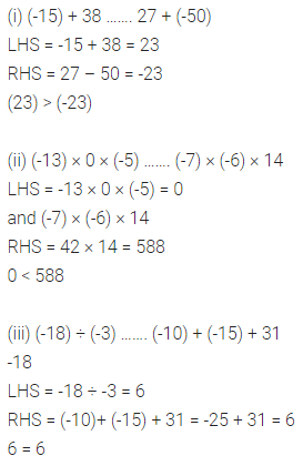 ML Aggarwal Class 7 Solutions for ICSE Maths Chapter 1 Integers Check Your Progress 3