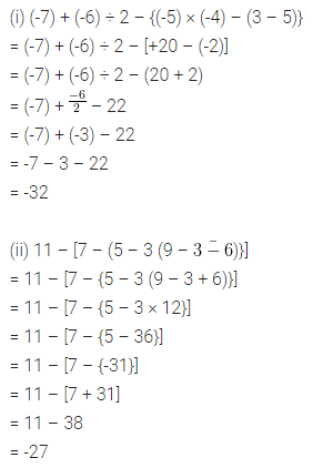 ML Aggarwal Class 7 Solutions for ICSE Maths Chapter 1 Integers Check Your Progress 7