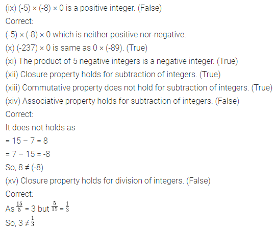 ML Aggarwal Class 7 Solutions for ICSE Maths Chapter 1 Integers Objective Type Questions 4