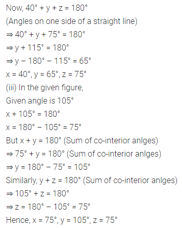 ML Aggarwal Class 7 Solutions for ICSE Maths Chapter 10 Lines and Angles Check Your Progress 10