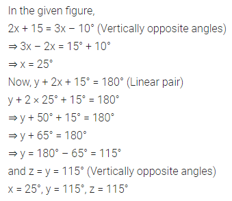 ML Aggarwal Class 7 Solutions for ICSE Maths Chapter 10 Lines and Angles Check Your Progress 5