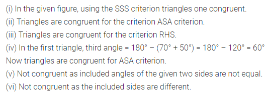 ML Aggarwal Class 7 Solutions for ICSE Maths Chapter 12 Congruence of Triangles Check Your Progress 2