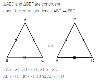 ML Aggarwal Class 7 Solutions for ICSE Maths Chapter 12 Congruence of Triangles Ex 12.1 1