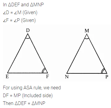 ML Aggarwal Class 7 Solutions for ICSE Maths Chapter 12 Congruence of Triangles Ex 12.2 1