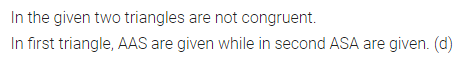 ML Aggarwal Class 7 Solutions for ICSE Maths Chapter 12 Congruence of Triangles Objective Type Questions 19
