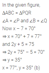 ML Aggarwal Class 7 Solutions for ICSE Maths Chapter 12 Congruence of Triangles Objective Type Questions 21