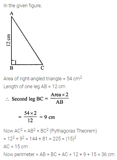 ML Aggarwal Class 7 Solutions for ICSE Maths Chapter 16 Perimeter and Area Check Your Progress 10