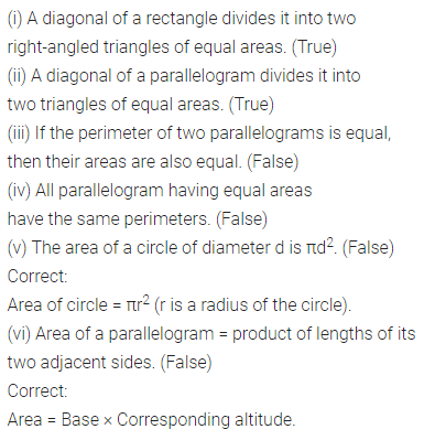 ML Aggarwal Class 7 Solutions for ICSE Maths Chapter 16 Perimeter and Area Objective Type Questions 2