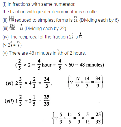 ML Aggarwal Class 7 Solutions for ICSE Maths Chapter 2 Fractions and Decimals Objective Type Questions 1