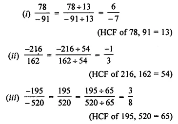 ML Aggarwal Class 7 Solutions for ICSE Maths Chapter 3 Rational Numbers Check Your Progress 4