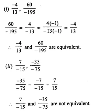 ML Aggarwal Class 7 Solutions for ICSE Maths Chapter 3 Rational Numbers Check Your Progress 6