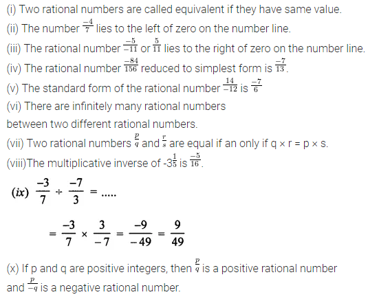 ML Aggarwal Class 7 Solutions for ICSE Maths Chapter 3 Rational Numbers Objective Type Questions 1