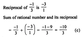 ML Aggarwal Class 7 Solutions for ICSE Maths Chapter 3 Rational Numbers Objective Type Questions 10