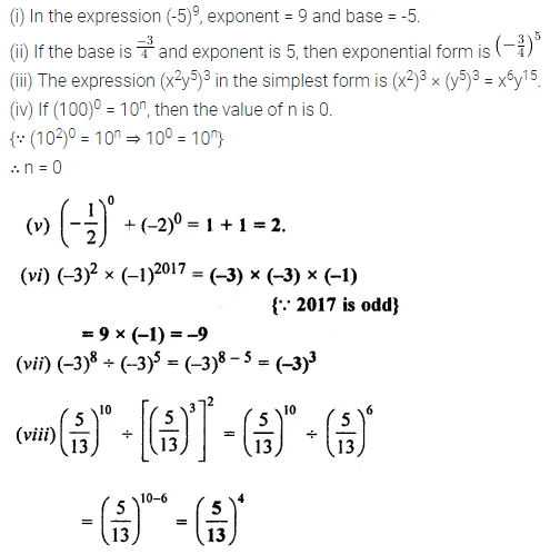 ML Aggarwal Class 7 Solutions for ICSE Maths Chapter 4 Exponents and Powers Objective Type Questions 2
