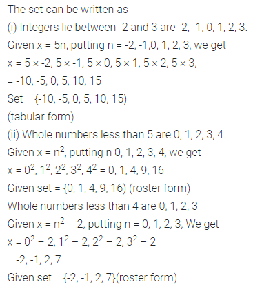 ML Aggarwal Class 7 Solutions for ICSE Maths Chapter 5 Sets Check Your Progress 2