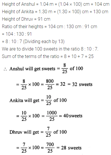 ML Aggarwal Class 7 Solutions for ICSE Maths Chapter 6 Ratio and Proportion Check Your Progress 3