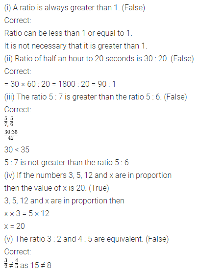 ML Aggarwal Class 7 Solutions for ICSE Maths Chapter 6 Ratio and Proportion Objective Type Questions 2
