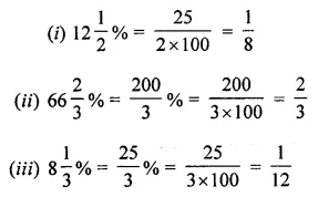 ML Aggarwal Class 7 Solutions for ICSE Maths Chapter 7 Percentage and Its Applications Check Your Progress 1