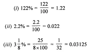 ML Aggarwal Class 7 Solutions for ICSE Maths Chapter 7 Percentage and Its Applications Check Your Progress 3