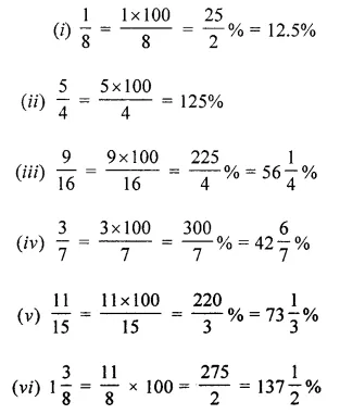 ML Aggarwal Class 7 Solutions for ICSE Maths Chapter 7 Percentage and Its Applications Ex 7.1 2