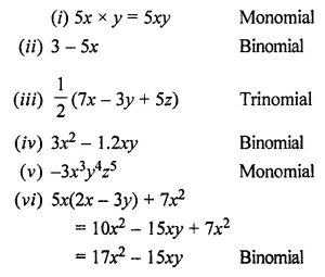 ML Aggarwal Class 7 Solutions for ICSE Maths Chapter 8 Algebraic Expressions Check Your Progress 3