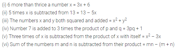 ML Aggarwal Class 7 Solutions for ICSE Maths Chapter 8 Algebraic Expressions Ex 8.1 1