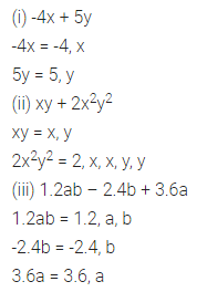 ML Aggarwal Class 7 Solutions for ICSE Maths Chapter 8 Algebraic Expressions Ex 8.1 5