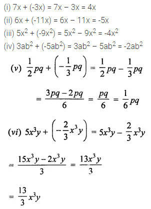 ML Aggarwal Class 7 Solutions for ICSE Maths Chapter 8 Algebraic Expressions Ex 8.2 1