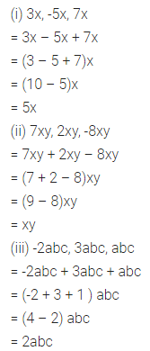 ML Aggarwal Class 7 Solutions for ICSE Maths Chapter 8 Algebraic Expressions Ex 8.2 2