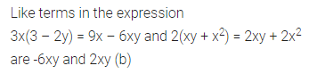 ML Aggarwal Class 7 Solutions for ICSE Maths Chapter 8 Algebraic Expressions Objective Type Questions 9