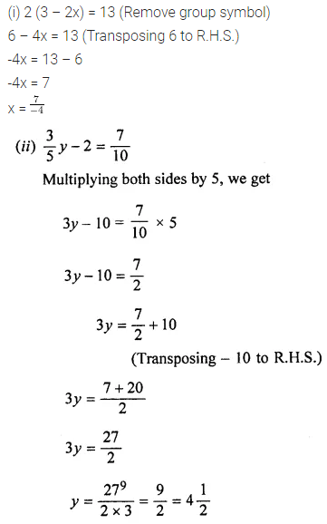 ML Aggarwal Class 7 Solutions for ICSE Maths Chapter 9 Linear Equations and Inequalities Ex 9.1 1