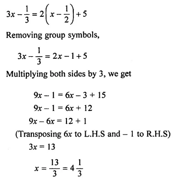 ML Aggarwal Class 7 Solutions for ICSE Maths Chapter 9 Linear Equations and Inequalities Ex 9.1 6