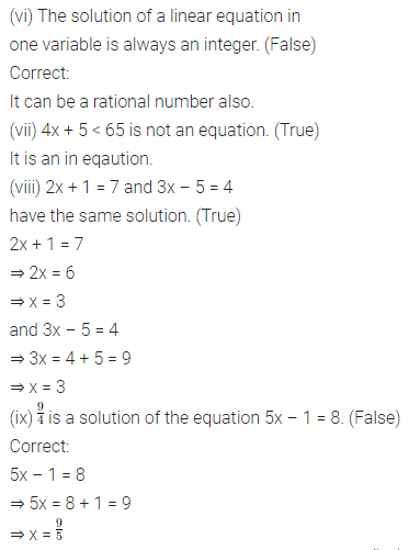 ML Aggarwal Class 7 Solutions for ICSE Maths Chapter 9 Linear Equations and Inequalities Objective Type Questions 4