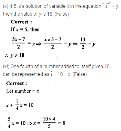ML Aggarwal Class 7 Solutions for ICSE Maths Chapter 9 Linear Equations and Inequalities Objective Type Questions 5