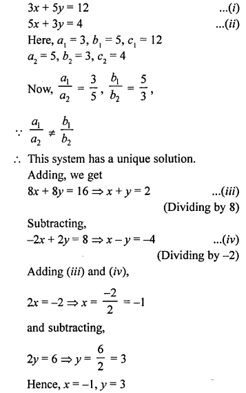 RS Aggarwal Class 10 Solutions Chapter 3 Linear equations in two variables Ex 3D 1